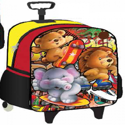 MOCHILA C/CARRINHO 35 URSO SKATE